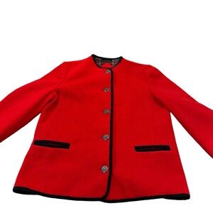 Trachten aus Osterreich von Mackintosh Wool Jacket Blazer Womens Sz 8 Red Plaid